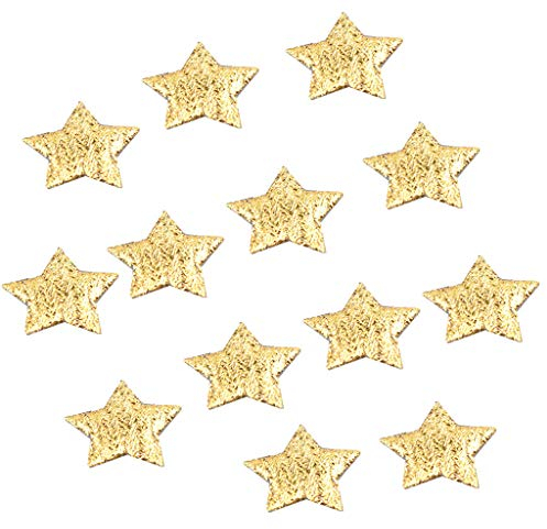 100pc 2cm Weihnachtshausdeko mit Fünfzack-Konfetti Stern Goldtuch für Hausdekoration Wanddeko Rattan (Gold, One Size)