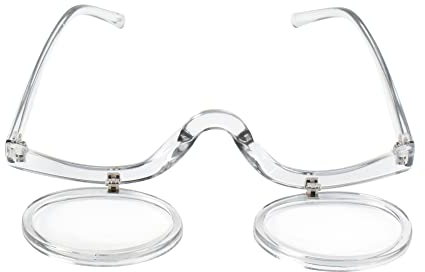 MilyaDE Make-Up Brille Lesebrille Schminkbrille Rotatable Flip Up Drehbare Presbyopie Sehhilfe Lesehilfe mit Stärke, Grau 2,5
