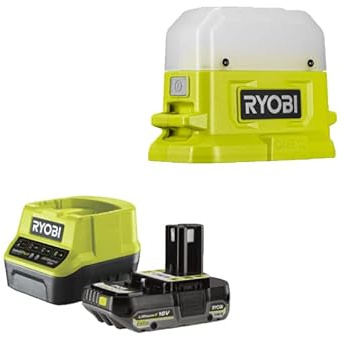 Pack RYOBI Lanterne LED RLC18-0 - 18V One+ 500 Lumens - 1 batterie 2.0Ah - 1 chargeur rapide RC18120-120