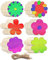 Cinvo 30 Stück Blumen Holzausschnitte, florale Holzscheiben, 7 cm, unlackiert, blanko, Holzornamente, Blumenverzierungen für Malerei, DIY-Projekte, Dekoration (6 Blumenstile mit 30 Schnüren)
