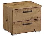 Rauch Möbel Florenz Nachttisch Nachtkommode, Eiche Artisan, Holz, 2 Schubladen, BxHxT 40x36x40 cm
