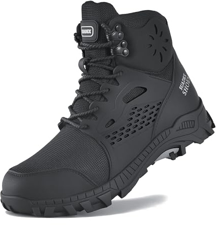 SUADEX Steel Toe Boots for Men Women Waterproof Arch Support Work Construction Indestructible Safety Boots