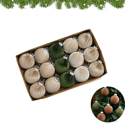 Nexoria Weihnachtskugel Ornamente, Weihnachtskugeln Aus Samt Weihnachtskugeln Christbaumschmuck Aufhänger Weihnachtskugeln Kunststoff Christbaumschmuck Ornamente Für Weihnachten (Green)