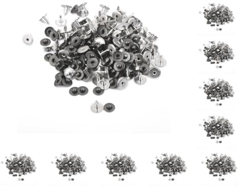 Juego de 10 remaches, 100 unidades, remaches, botones, costura, vaqueros, color gris