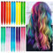 20PCS DIY Clip In Coloured Hair Extensions for Kids, Girls, Women - 22 Inch Silky Rainbow Straight Extensions, 10 Colours for Party Highlights and Crazy Hair Day