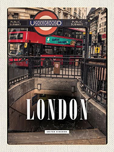 Blechschild 30x40 London England Underground Train Wand Deko Cafe Sammler Geschenk