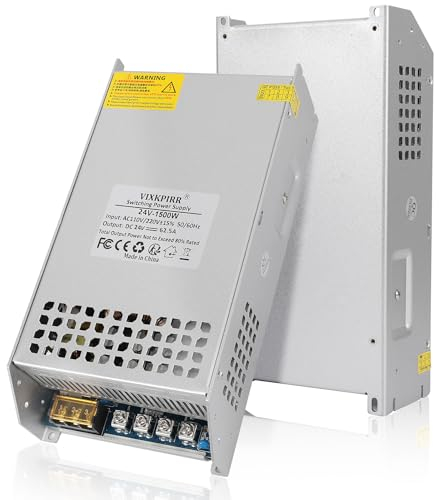 VIXKPIRR DC 24V 62.5A 1500W Alimentation Transformateur 220V CA à 24V CC Convertisseur 62.5A 1500W Alimentation pour 24V LED Moteur Pompe 3D Imprimeur CCTV Radio