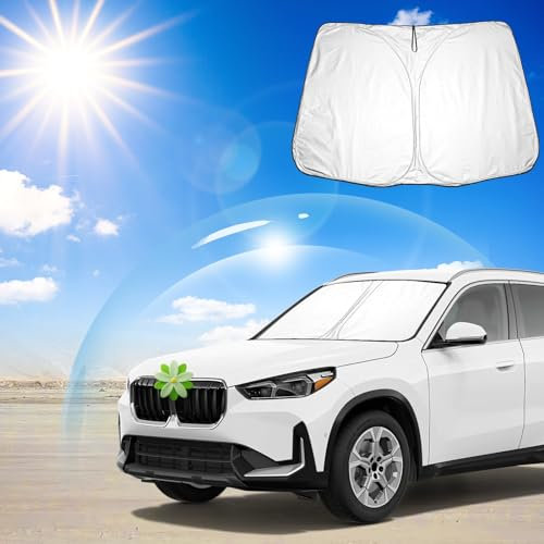 Ruiya Frontscheibenabdeckung Kompatibel mit BMW X1 U11 | X1 F48 2016-2024 2025, Sonnenschutz für Frontscheiben Auto Windschutzscheiben Abdeckung Frontscheibe blockiert UV Frontscheibe Sonnenblende