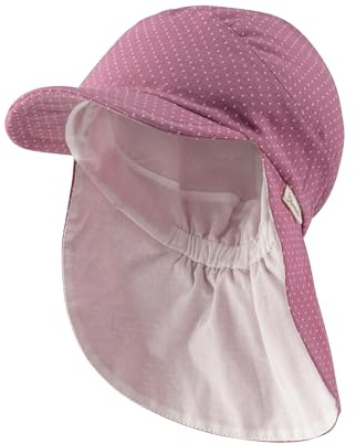 Sterntaler Schirmmütze Nacken Pünktchen - Mädchen Sommer Mütze aus Baumwoll Mischgewebe - UV-Schutz 50+ Sonnenhut - Baby- und Kinder Kopfbedeckung mit Futter aus Batist(Bio) - samtrosa, Größe 53