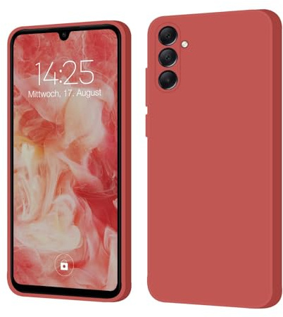 LBH Handyhülle SoftGrip für Samsung Galaxy A25 5G Slim Case Hülle Schutzhülle Cover Bumper Kratzfest Ultra Dünn Mikrofaser Inlay Rot