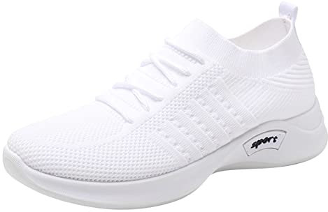 Casual, Enfermería, Zapatos Ligeros Zapatos de Trabajo Mujer Malla para Mujer, Zapatos Informales, Transpirables, Informales, con Cordones, A La, Cómodas, para Mujer (White, 38)