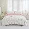 Nayoroom Bettwäsche 135x200 Baumwolle 4teilig Rosa Tulpen Aesthetic Blumig Romantisch Bettzeug Set Weiß mit Blümchen Floral Blumenwiese Deckenbezug mit Reißverschluss und 2 Angenehm Kissenbezüge 80x80