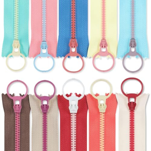 20 chiusure lampo in resina, invisibili, divisibili, cerniera invisibile, chiusura lampo invisibile, chiusura lampo colorata, grande per sartoria, cucito, abbigliamento artigianale