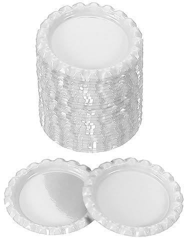 PATIKIL 100 Pieces Bottle Caps for Crafts, 1 Inch Decorative Double Sides Printed Flat Bottle Caps Bulk for DIY Pendants Scrapbooks Badge, White