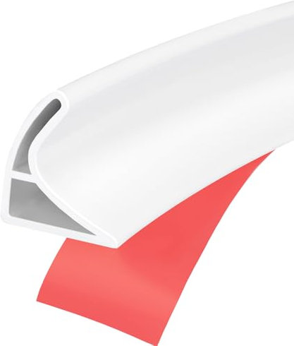 Yitexin 1 Meter Shower Threshold Water Dam Barrier, Collapsible Shower Dam, Self-Adhesive Water Stopper for Shower Guard, Shower Water Blocker for Floor Bathroom Bathtub Kitchen (1 M)