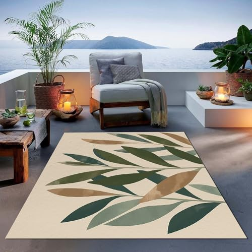 The tappetino Verde Tappeto pelo corto soggiorno Pianta olivo medioevo fondo antiscivolo lavabile fino a 30 gradi morbidissimo 140 x 200 cm