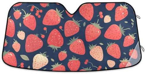 Parasol plegable para parabrisas de coche, color rojo fresa, tamaño 70 x 139 cm