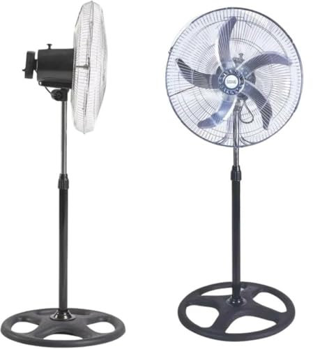 DE ROSA SHOP Ventilatore a Piantana Potente in Metallo, 55W, 5 Pale, Diametro 50 cm, Altezza Regolabile fino a 130 cm, Oscillazione Orizzontale, 3 Velocità, Basso Consumo Energetico