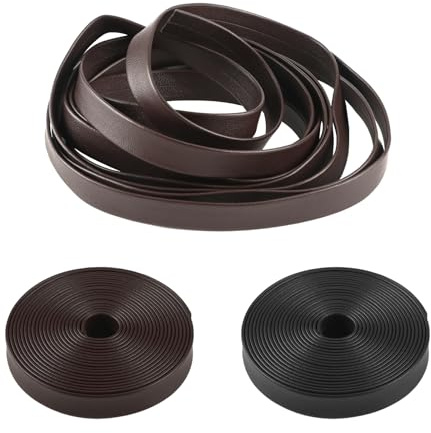 10m X 10mm Breites Lederband Flaches Lederband 1mm Dick Litschi-Maserung | Nachahmung Streifen Fäden Flechtseile Für DIY-Handwerk Haustierhalsbänder Gitarrengürtel Armband Kokosnuss