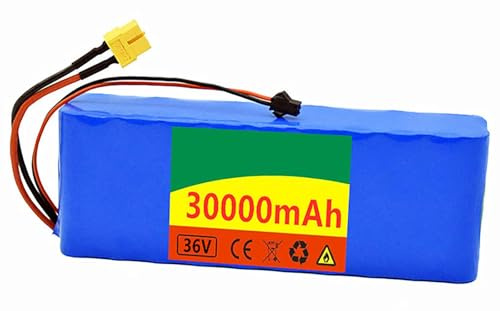 Batteria Per Bicicletta Elettrica 36V 30Ah Capacità Ad Alta Batterie 10S2P Ebike Battery Con Caricabatterie Ricaricabile Batteria Per 200W-800W Motore 36V 30Ah,XT60