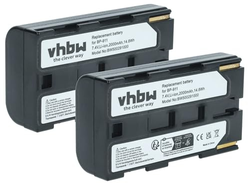 vhbw 2x Akku kompatibel mit Canon ES-65 Hi8 | ES-6500V, ES-7000es, ES-6000, ES-65, ES-60 Hi8 Videokamera Camcorder (1300 mAh, 7,2 V, Li-Ion)