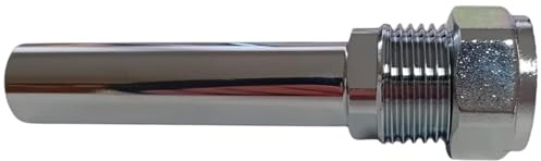 Dripping Tap Chrome Universal Radiator Valve Extension Tail, 60mm Additional Length, Metal Construction, UK Made