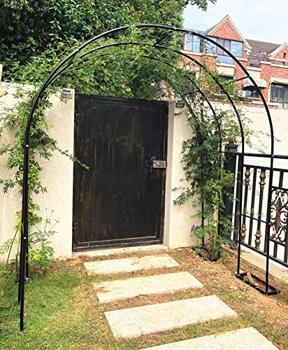 Black Metal Garden Arch - 300x240cm Pergola Trellis for Climbing Plants Roses & Wedding Decoration -Outdoor Arbor for Garden Landscaping & Events