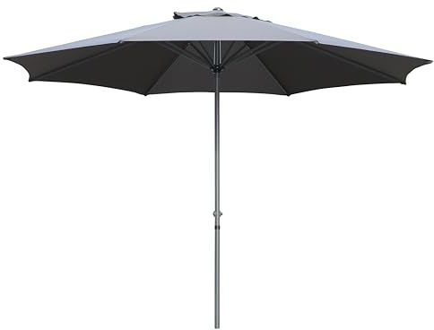 Gardissimo Sonnenschirm New Sunny 400 cm Anthrazit Rund | UV Schutz 50+, Kurbel, Kurbelschirm, Marktschirm, Garten