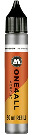 Molotow ONE4ALL Refill Acryl, Farbe 203 cool grau pastell 30 ml, Nachfülltinte für Permanentmarker