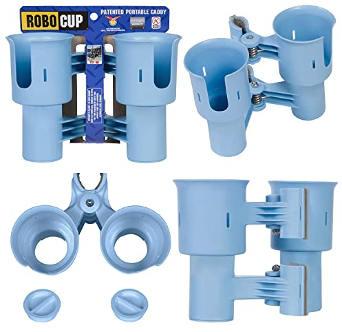 ROBOCUP, (Hellblau, Bester Getränkehalter für Getränke, Angelrute/Stange, Boot, Strandkorb, Golfwagen, Rollstuhl, Walker, Trommelstöcke, Mikrofonständer