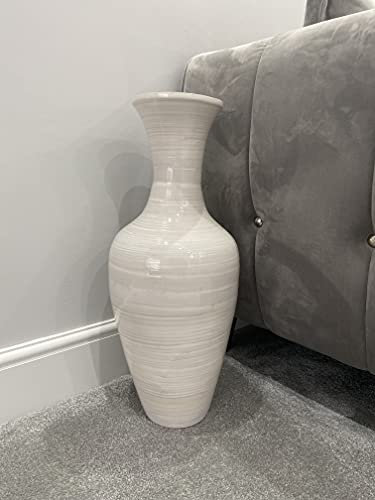 Marissa's Gifts White bamboo vase 60cm tall floor vase