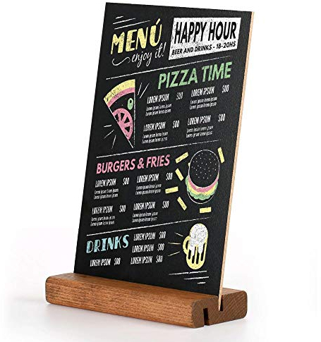 DISPLAY SALES Tischaufsteller Holz DOUBLE inkl. schwarzer Kreidetafel DIN A5