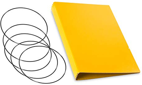 A5, revolutionäres, nachhaltiges X17-Konzept für Notizbuch Personal Organizer und Terminplaner/Hülle für 4 Hefte! Recyceltes Leder, gelb, Made in Germany,17 Jahre Garantie*