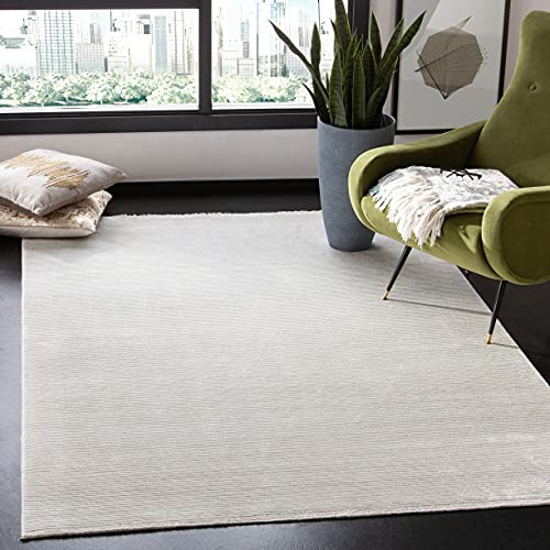 Safavieh Zeitgenössische Teppich für Wohnzimmer, Esszimmer, Schlafzimmer - Dream Collection, Kurzer Flor, Elfenbein und Elfenbein, 91 X 152 cm