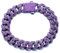 Halukakah Diamant Kubanisches Gliederarmband für Männer - Handgefasster Lila Edelstein Amethyst - Rhodium Schwarz Plattiert - Breite 13mm Länge 20cm - Mit Geschenkbox