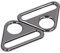 Pssopp 10 Stück 38mm Versteller Dreieck mit Stange Swivel Clip O Ring Schnalle Cast Geldbörse Hardware für Geldbörsen Schlüsselanhänger Handtaschen[Pistole schwarz] Spannschlösser