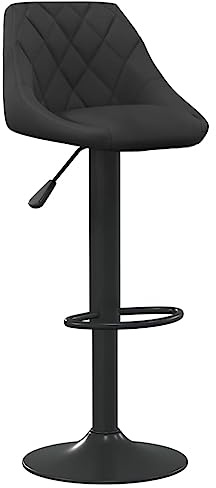 vidaXL Barhocker Drehbar Höhenverstellbar Küchenhocker Barstuhl Bistrohocker Tresenhocker Thekenhocker Tresenstuhl Bar Stuhl Hocker Schwarz Samt