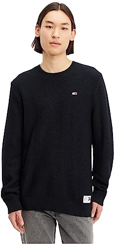 Tommy Jeans Herren Pullover Strickpullover, Schwarz (Black), M