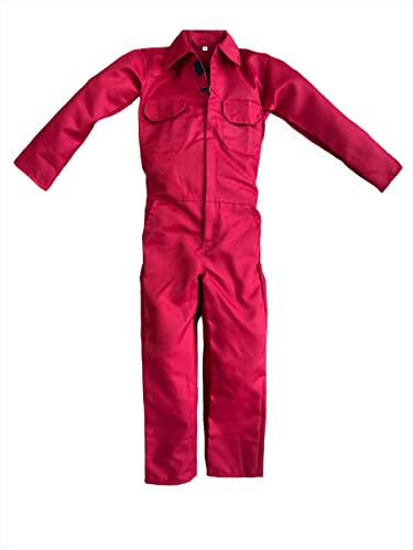 Kids Coveralls for Boys Girls Children Boilersuit Overalls Ages 1 - 14 (5-6 Years (Chest 26), Red)