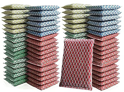 NC 16pcs Multipurpose Scrub Pad - Ideal for Scratch Resistant Cleaning of Pots, Pans, Cutlery and Nonstick Cookware