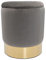 casamia Samthocker mit Stauraum Ø 31 H 38 cm Deko Hocker Samt Verlour Hocker Gold Hocker Schminktisch Farbe Light Grey - hellgrau