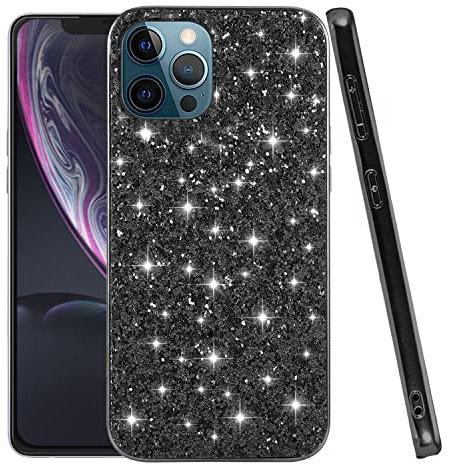 Compatibile con Cover iPhone 11 Pro Glitter Silicone Antiurto, Custodia iPhone 11 Pro TPU Sottile Brillantini Protezione Case (Nero)