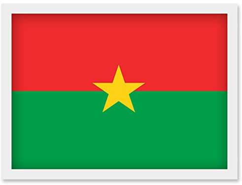Artery8 Burkina Faso National Flag Patriotic Vexillology World Flags Country Region Poster Artwork Framed Wall Art Print A4