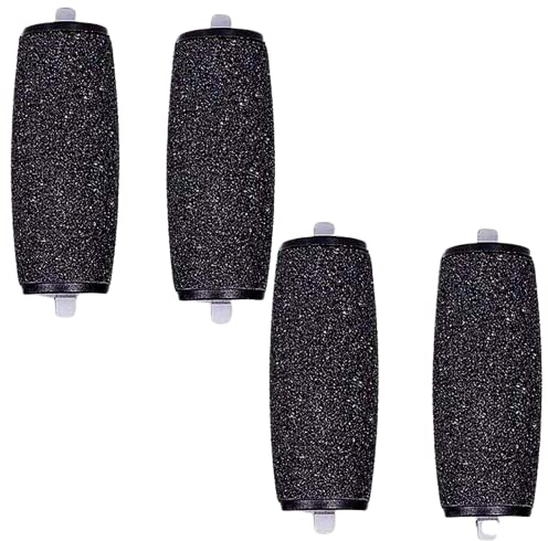 Replacement Rollers Heads Refills for Electric Foot File, Compatible with Scholl Express Pedi Foot File, Extra Coarse, Regular and Smooth (Black Extra Coarse, 4)