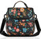 HOMESPON Kühltasche Klein Faltbar Isolierte Lunchtasche Picknicktasche Thermotasche für Frauen Erwachsene Lunchbox Behälter mit Schultergurt Fronttasche für Arbeit Picknick (Bunte Blume)