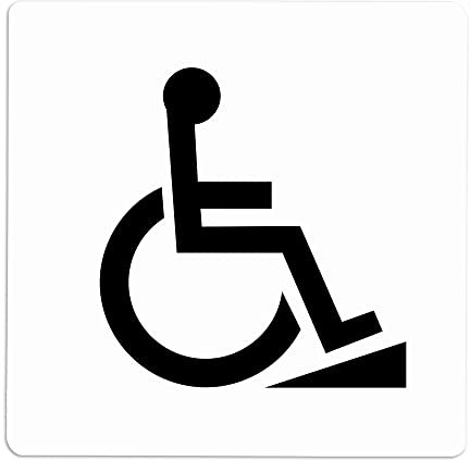 Becral® - Señal adhesiva de PVC ACCESO MINUSVÁLIDOS | Placa puerta PVC BLANCO | Señal informativa | Cartel Puerta 100X100mm