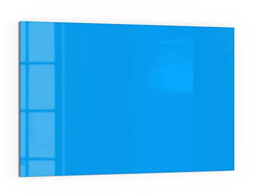 DEQORI Crédence de cuisine en verre, couleur unie, bleu clair, 60 x 40 cm, pour salle de bain ou cuisinière, protection anti-éclaboussures, décoration moderne pour carrelage