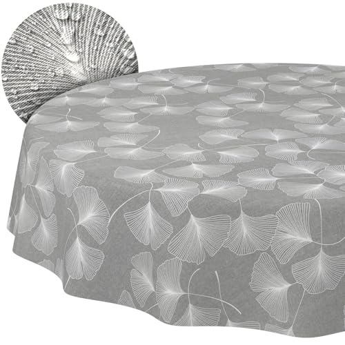 ANRO Tischdecke abwaschbar Pusteblume rund Ø 140 cm Outdoor wetterfest | Tischwäsche aus beschichtetem Stoff – schmutz- & wasserabweisend, pflegeleicht – waschbar bei 30 °C