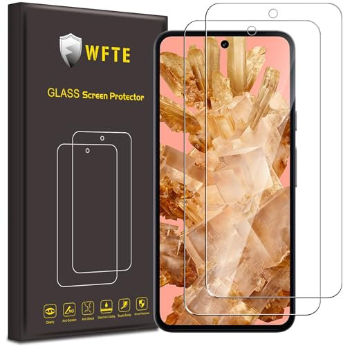 WFTE [Lot de 2 Verre Trempé pour Google Pixel 8, 0,26mm Film de Protection d'écran avec Haute Transparence à 99%, Anti-Trace Protecteur avec Dureté 9H Glass