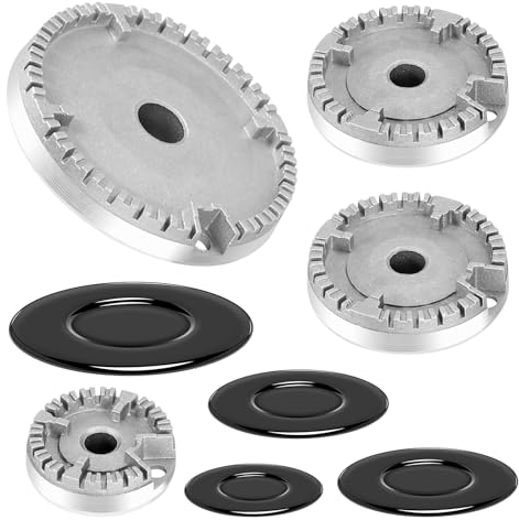 FTEYJEUIOTY 1Set Cooker Hat Set Stove Lid Upgraded Oven Gas Hob Burner Crown Flame Cap Gas Burner Flame Cap Fits Most Gas Stove Burners